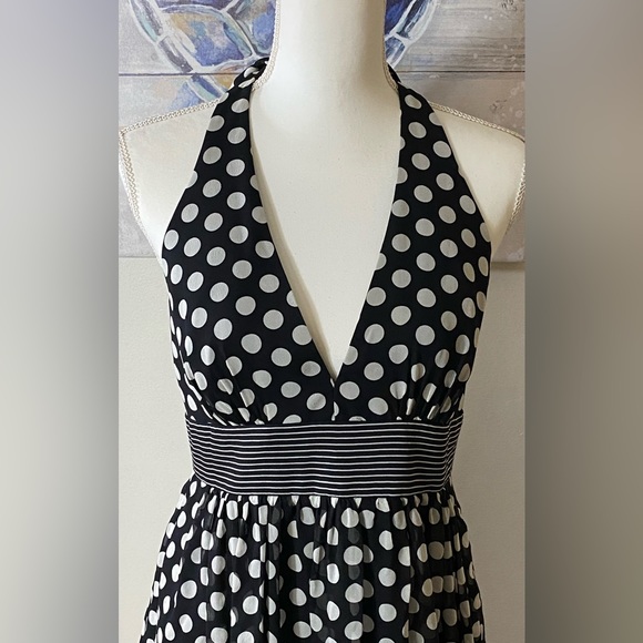 BCBG Polka black & White Dot Dress SZ 08 - Picture 2 of 6